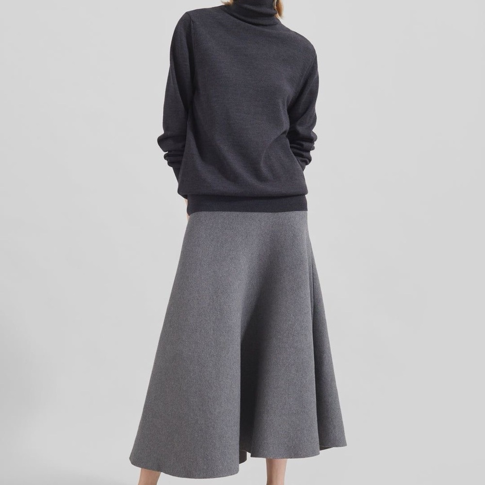 NWT H&M Edition Flared Fine Knit Gray Skirt